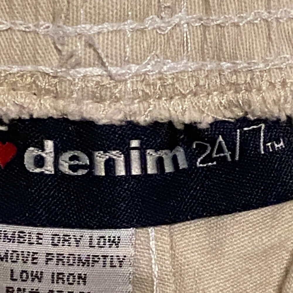 DENIM 24/7 Tan Capri's and Blue Jean Capri's Cuffed w/button Decor Size (12W) - Picture 6 of 14